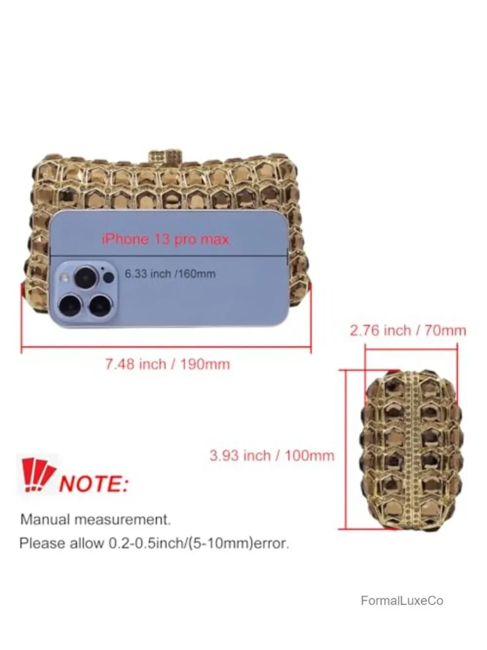 Rhinestone Crystal Clutch Evening Bag Prom Bridal Wedding Purse